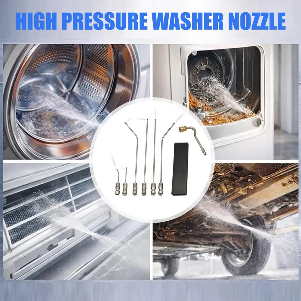 Stainless Steel Pressure Washer Wand High Pressure Washer Nozzle Kit with Quick-connect System Extension Wand for Appliance