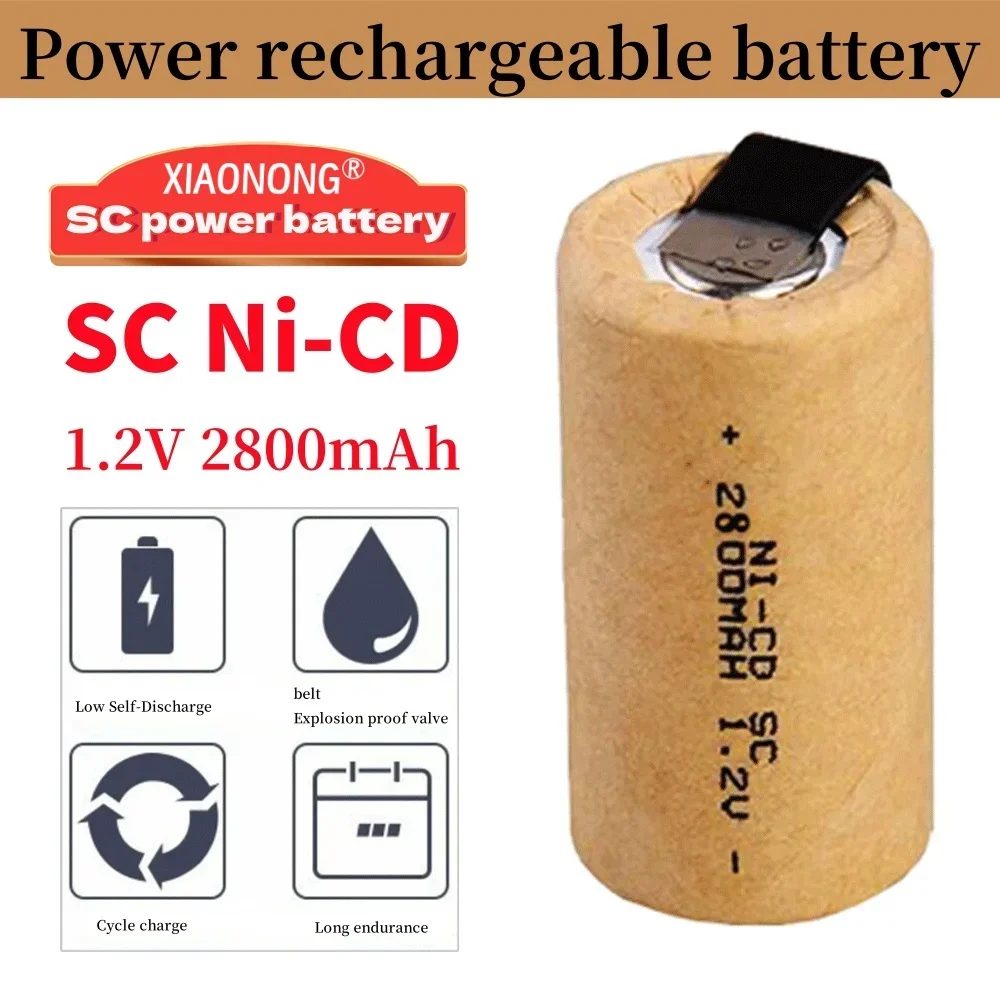 

Original Screwdriver Electric Drill SC Batteries 2800mAh 1.2V SC Ni-Cd Rechargeable Battey with Tab Power Tool NiCd SUBC Cells