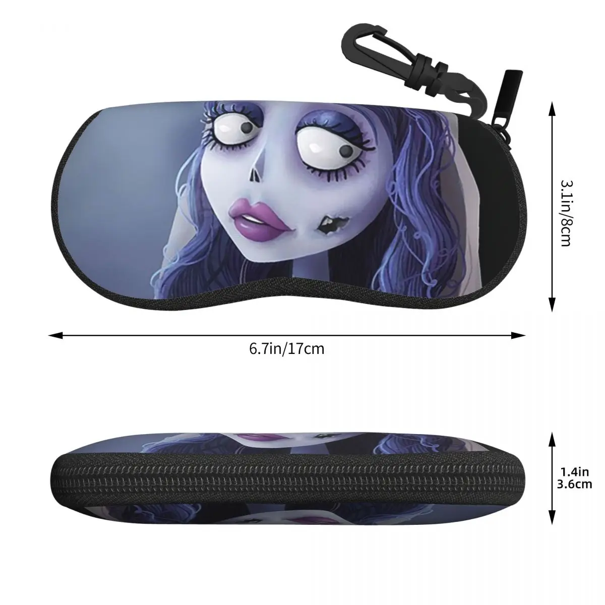 エミリー・ザ・コープス・ブライド シェルメガネケースプロテクター サングラスボックス 女性男性用 ソフト眼鏡バッグポーチ