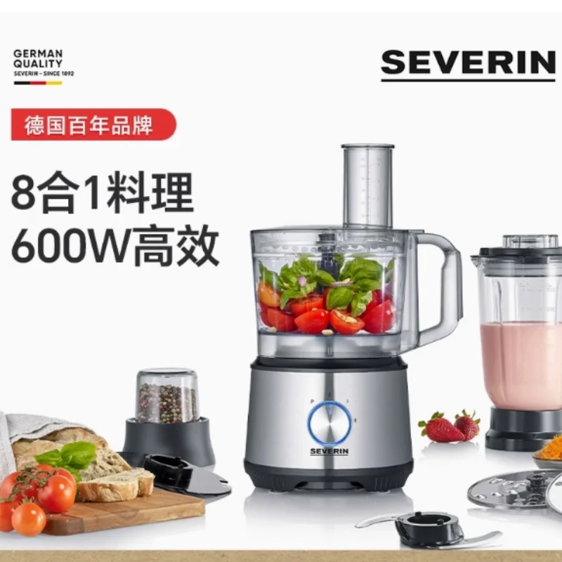 Household fully automatic food processor, large capacity meat grinder, multi-functional fruit juice machine for crushing ice