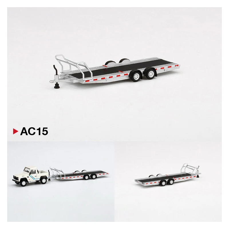 Mini Gt 1:64 Trailer Trailer Auto Hauler Trailer Simulatie Legering Auto Spuitgieten Voertuig Plaat Model Collection Auto Accessoires