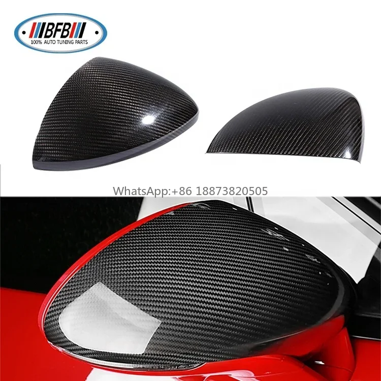 Side Mirror Cover Real Dry Carbon Fiber Mirror Cover For Panamera 971 2017-2021