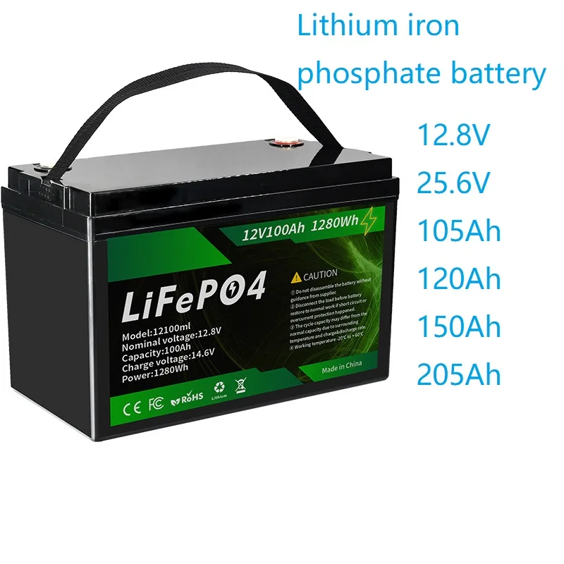 แบตเตอรี่ลิเธียมไอออนฟอสเฟต12.8V 150AH 120AH 25.6V RV จัดเก็บพลังงานกลางแจ้งแบตเตอรี่สว่านไฟฟ้าฉุกเฉิน