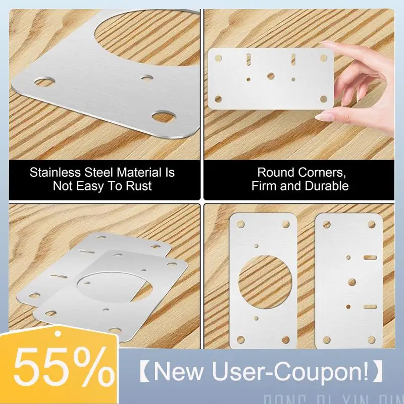 【Fast Delivery】12 PCS Hinge Repair Kit Cabinet Door Hinge Repair Plate Silver Hinge Fixing Plate For Kitchen Cupboard Door Locke