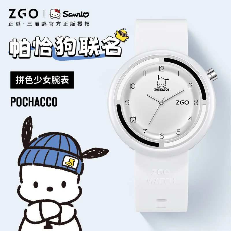 Sanrio relógio para mulheres pochacco hello kitty pulseira feminina à prova dwaterproof água agulha relógios eletrônicos para meninas presentes de aniversário