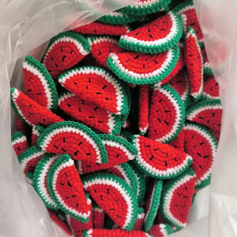 15 Stück Obst-Scheiben zum Häkeln, 5,2 cm/2,05 Zoll, Baumwollfaden, gestrickte Applikation, Penda, Nähzubehör, DIY-Haarspangen-Dekorationen – Detail 4