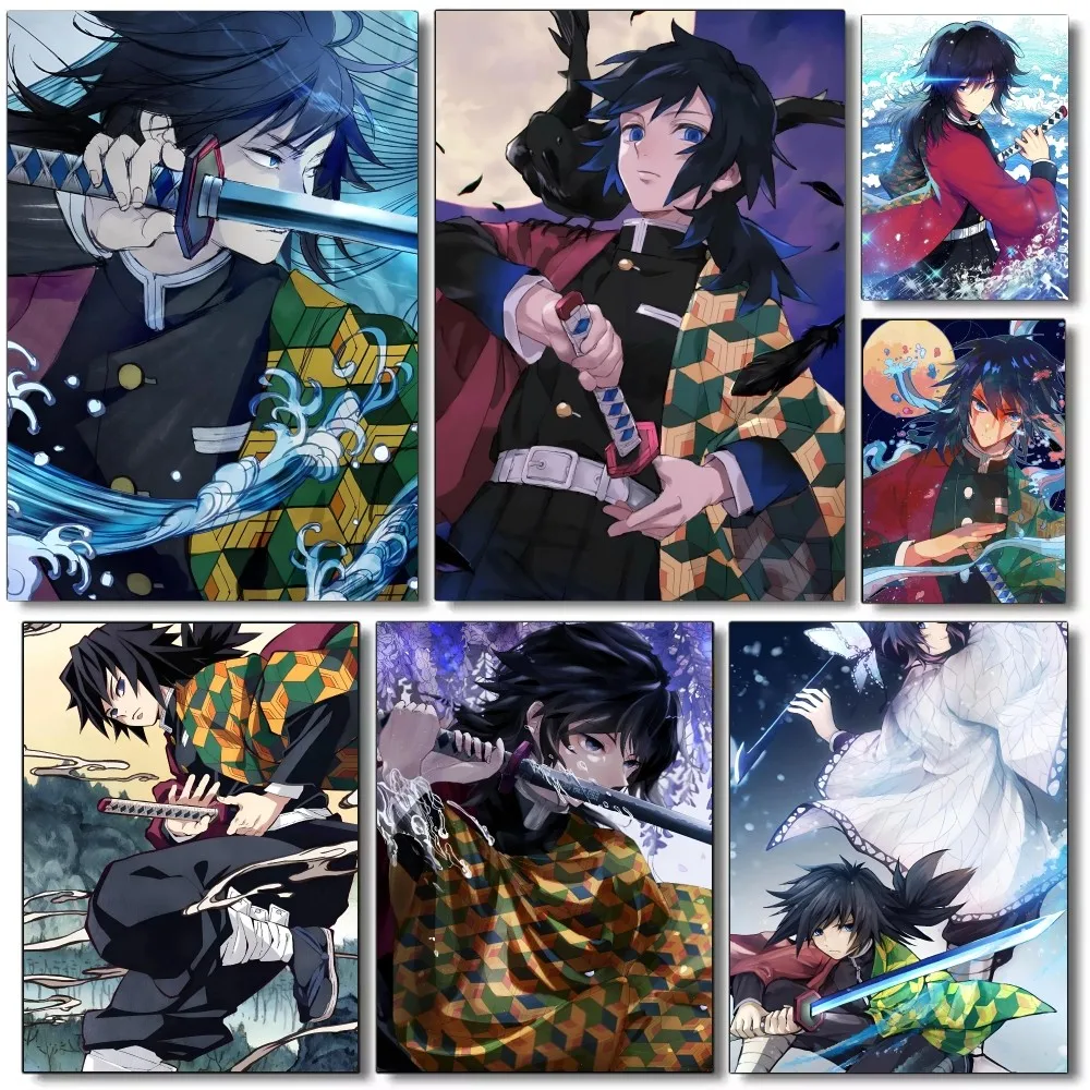 1pc Hot Classic Anime Cool Boy Tomioka Giyuu Demon Slayer Poster HD Posters Home Room Bar Cafe Decor Art Wall Painting Picture