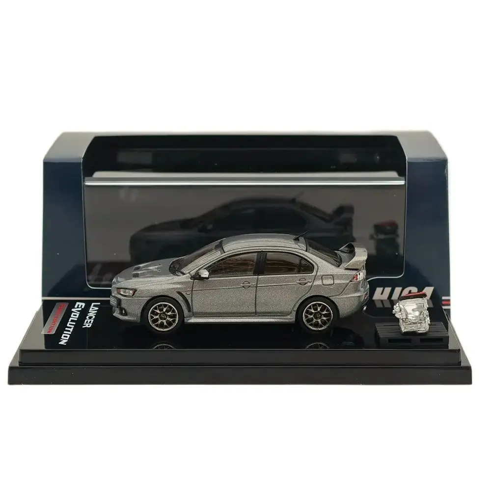 

Hobby Japan 1:64 Lancer Evolution X Final Edition w/Engine Display Model Titanium Gray (M) HJ642053AGM Diecast Car Collection