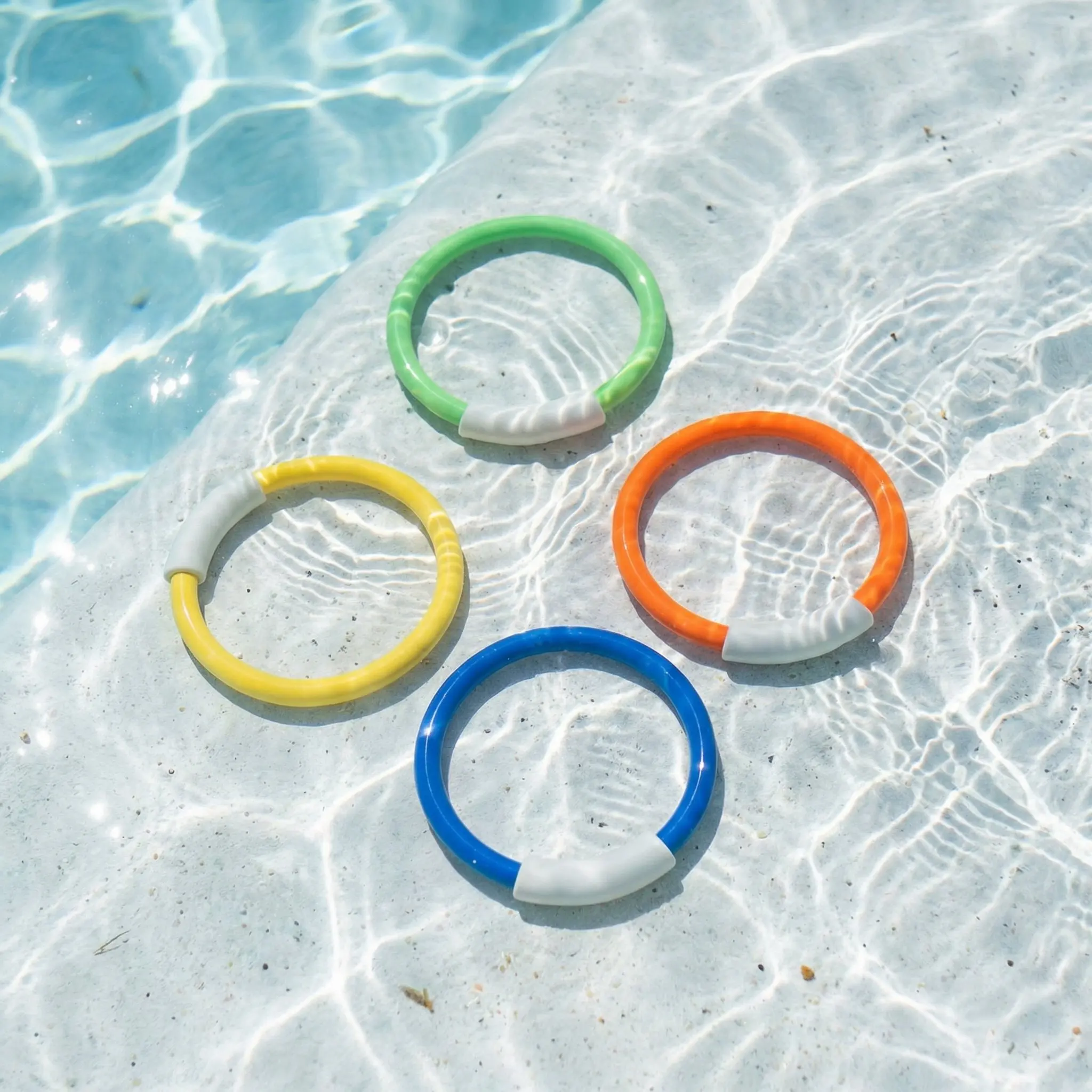 4Pcs Colorful Diving Rings Pool Training Swimming Accessories Grab Underwater Beginner Learning Diving Rings