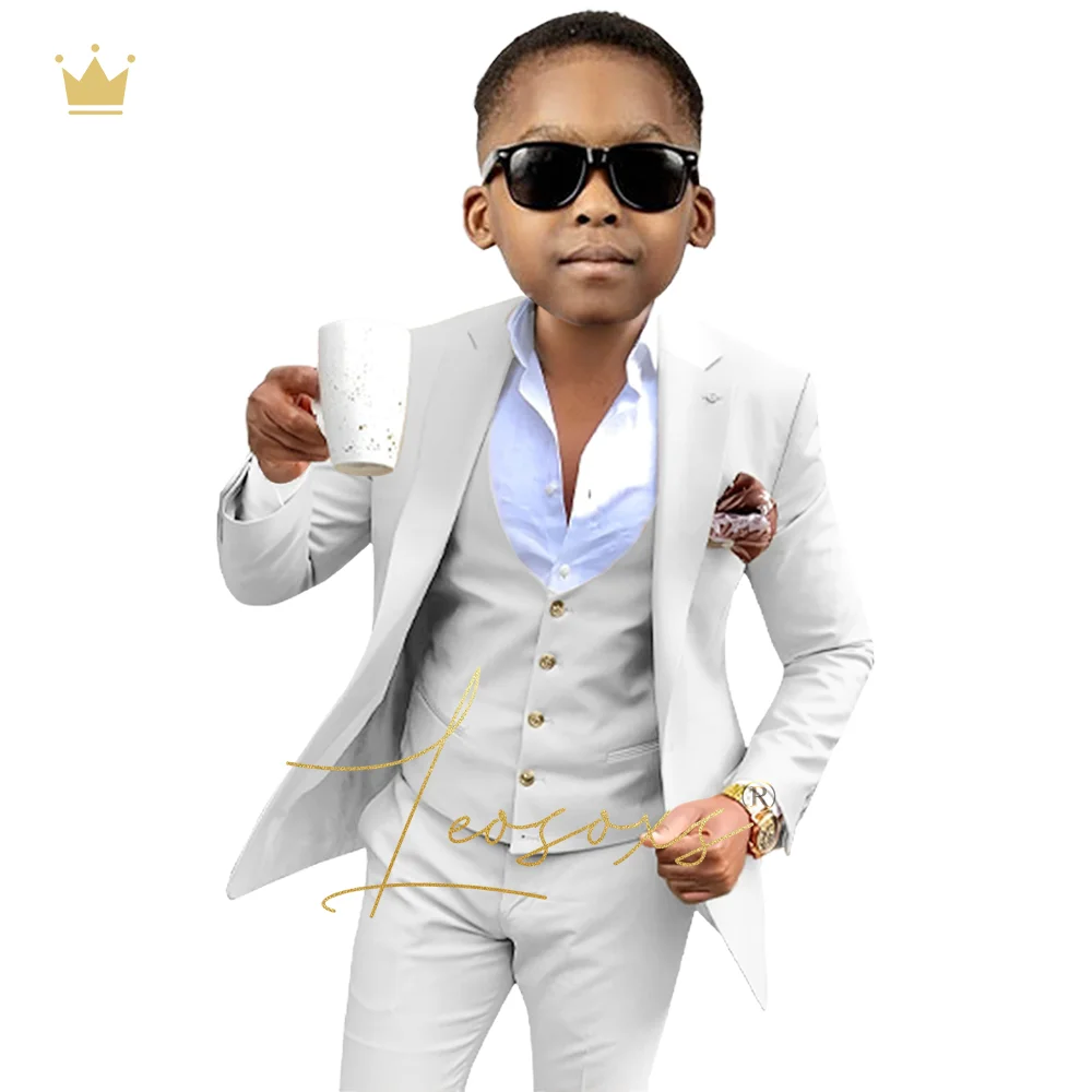 Boys wedding/dinner orange suit 3-piece suit (jacket + vest + pants) custom 3-16 year old children's tuxedo suit