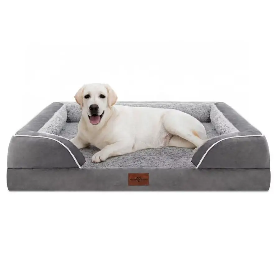 

Orthopedic Dog Bed for Extra Large Dogs 45x35 Inch, Waterproof Supportive Egg Crate Foam XL Pet Bed with Removable Bolsters, Do