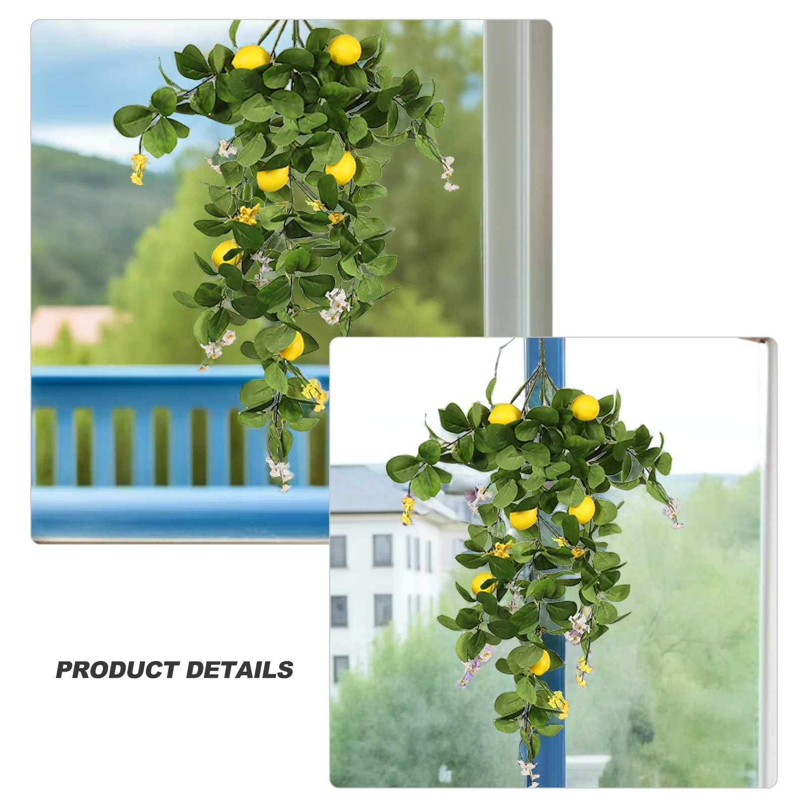 نباتات خضراء اصطناعية ليمون ديكور فروع محاكاة الفواكه ألوان زاهية عملية صور الدعائم غرفة نوم حفل زفاف #4