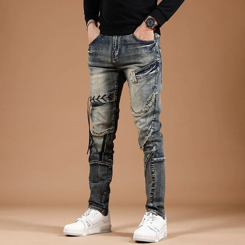 2024 primavera e autunno nuova moda retrò Jeans elasticizzati pantaloni Casual da uomo comodi e traspiranti di alta qualità 28-36