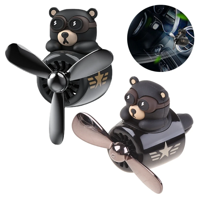 Diffuser Decor Bear Piloting Vent Air Freshener Auto Accessories Solid Gifts for Family Colleagues