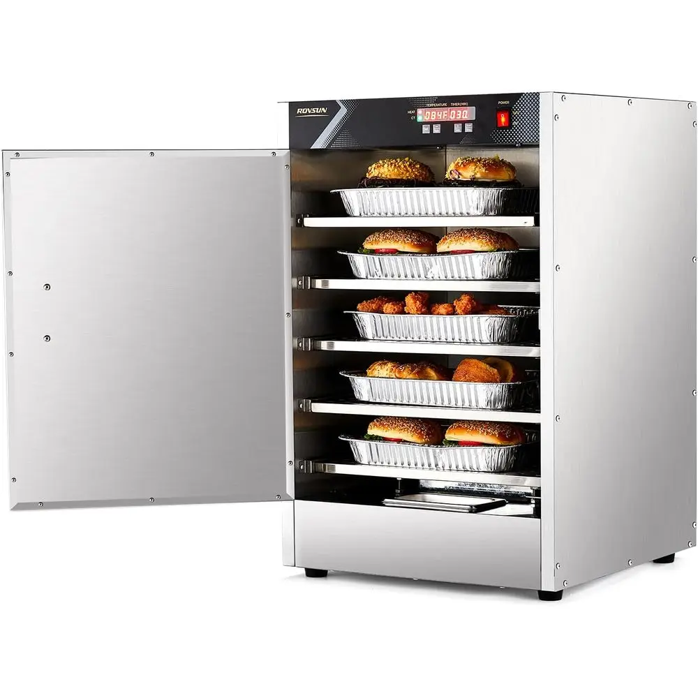 

5-Tier Commercial Food Warmer, Hot Box Food Warmer Pizza Warmer w/Removable Shelves Water Tray, Hot Holding Cabinet Electric Cou