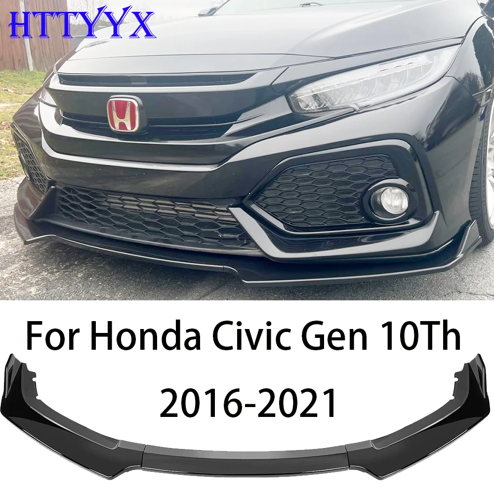 

Fit For Civic Hatchback/Sedan/Coupe/Type R FK7 FK8 Si 2016-2021 Car Front Bumper Splitter Lip Diffuser Body Kit Spoiler Guard