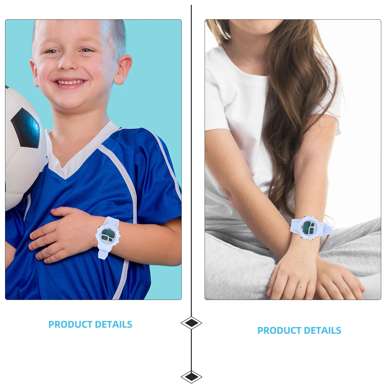 ساعة يد رقمية مضيئة مقاومة للماء للأطفال مع منبه وساعة توقيت وتقويم للأطفال والطلاب في الهواء الطلق #2