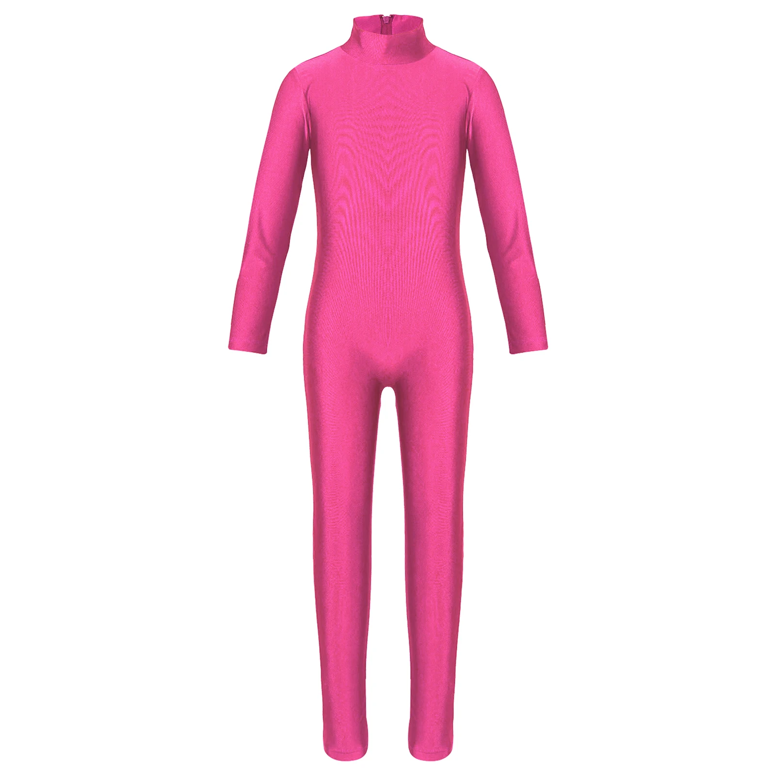 Ragazze ginnastica Unitards tuta balletto body Costume maniche lunghe con cerniera tuta da ballo atletico balletto Dancewear