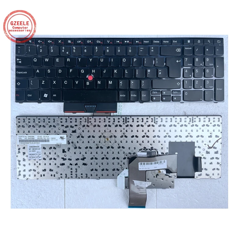 

GZEELE New UK Keyboard FOR LENOVO FOR Thinkpad Edge E520S E525 E520 With mouse pole laptop keyboard 0A62075 04W0872