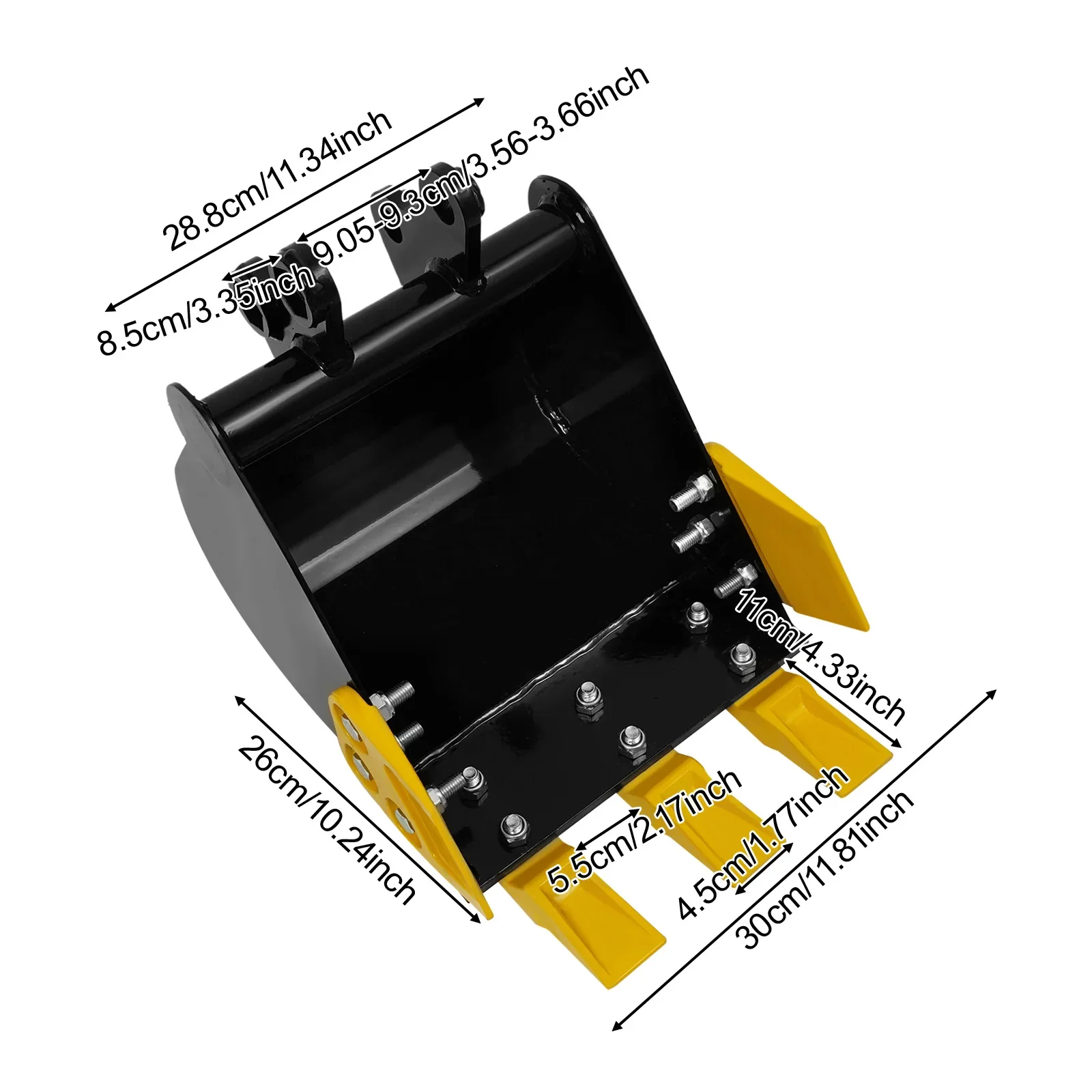 ملحقات دلو الحفر للحفارة الصغيرة، دلو حفارة صغير مع 3 أسنان معدنية، مادة فولاذية المنغنيز Q235B #1