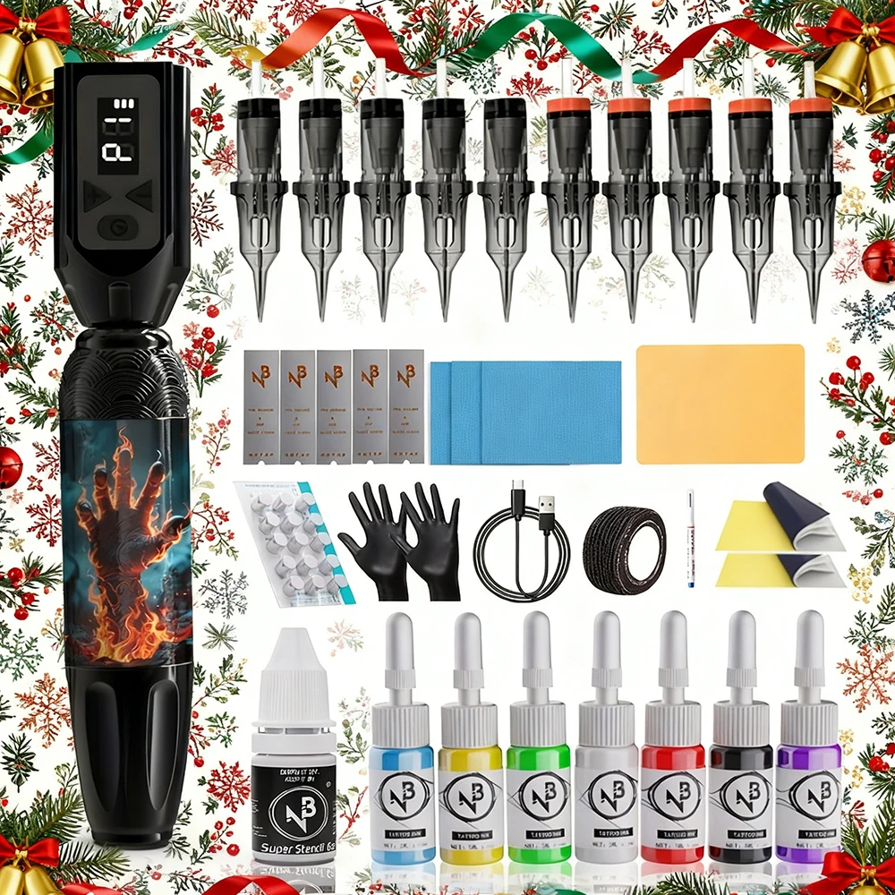 

Goldplume Brand New Tattoo Gun Set, Rotary Tattoo Kit, Includes Power Supply, Cartridge Tattoo Needles, Suitable for Beginners and Professional Tattoo Artists