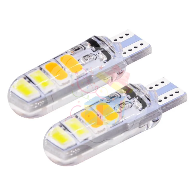 T10 LED Dual Color Strobe Safety Lights for Car Silicone Clearance Flashing Interior
