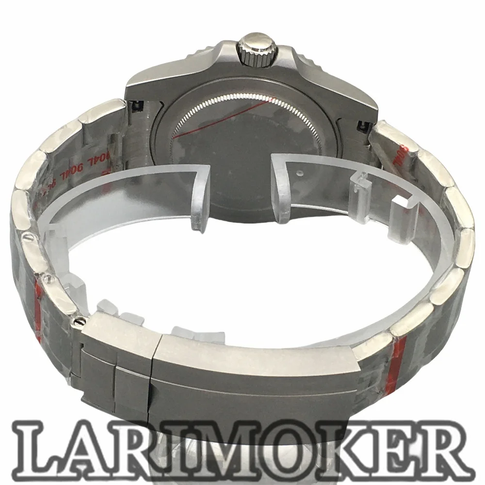 Larimoker 40.5Mm Duiken Automatische Mechanische Nh35 Pt5000 Move Heren Horloges Oranje Wijzerplaat Keramische Bezel Saffier Waterdicht Horloge