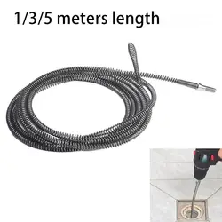 1Pcs Pipeline Clogged Remover Pipe Dredging Tool Sinks Basin Pipeline Electric Drill Drain Cleaner Spring