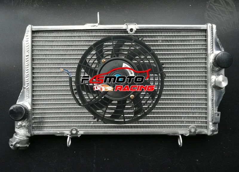 Aluminum Radiator + Fan For Honda CBR1100 CBR1100XX Blackbird Fuel Injected 1997 1998 1999 2000 2001 2002 2003 97 98 99 00 01 02