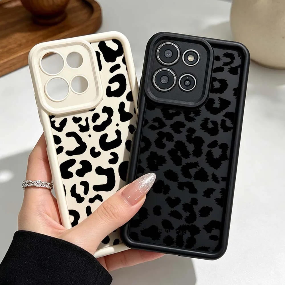 Art Leopard Print Silicone Case For Motorola Moto G86 G85 G75 G56 G06 Edge 70 60 50 Fusion Soft Phone Case