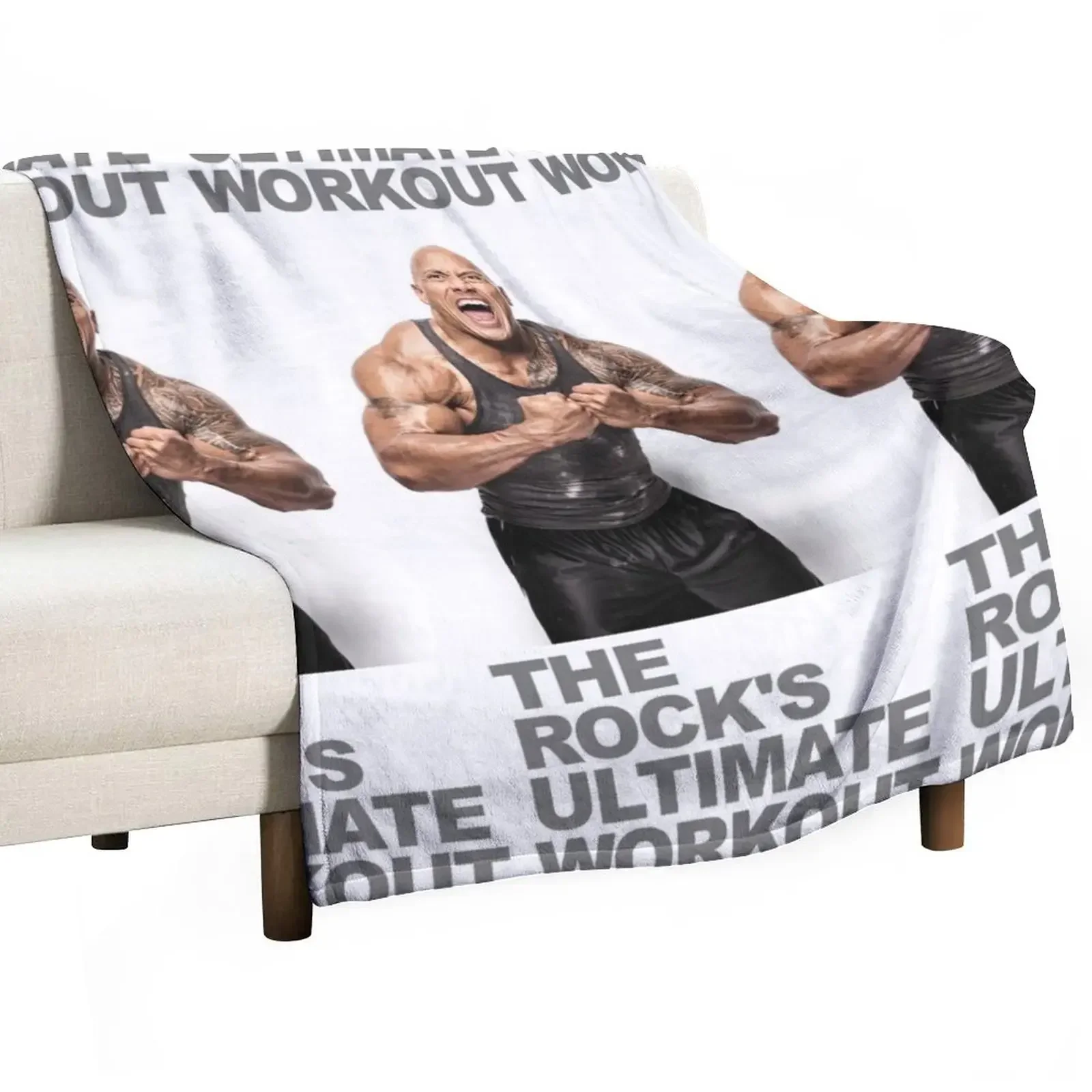 

the rock ultimate workout Throw Blanket funny gift Shaggy Sofa Throw Blankets