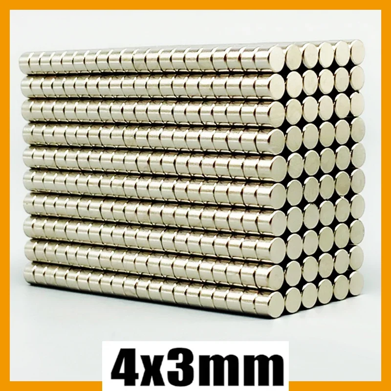 4x3mm 20/50/100/200/500/1000/2000pcs Round Small Strong Steel N35 Neodymium Magnet Crafts DIY Permanent Magnets Magnetic Imanes