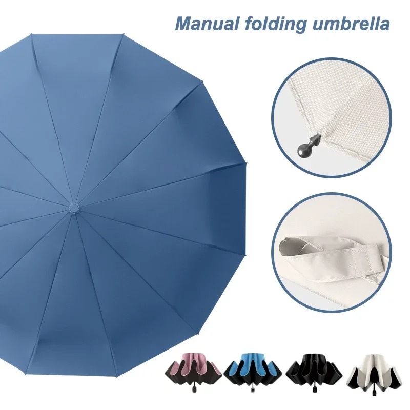 Folding 8-bone Automatic Umbrella Men\'s Large Double Women\'s Sunny and Rainy Dual-purpose Sun Shade Sunscreen UV Solar Umbrella