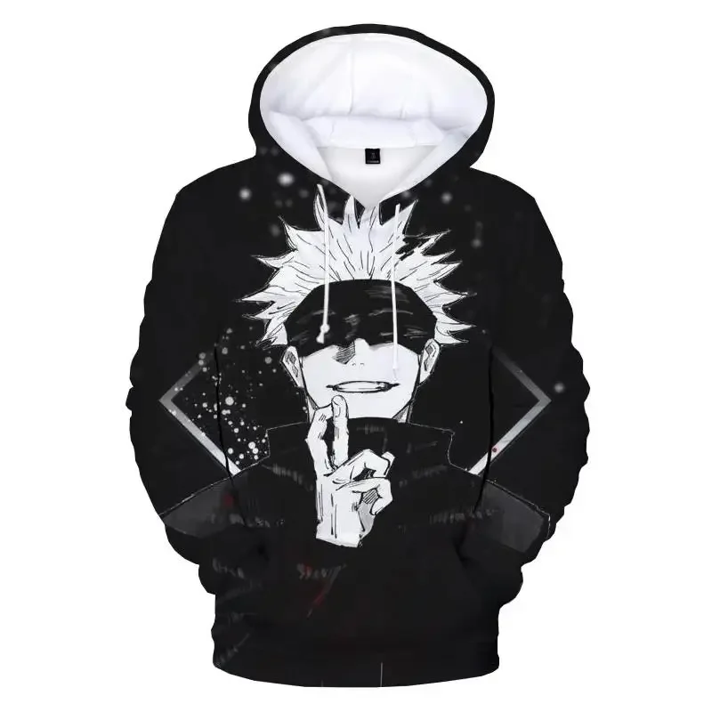 

Jujutsu Kaisen 3D animated printed hooded sweatshirts for men and women, the latest fashionable streetwear, and oversized jacket