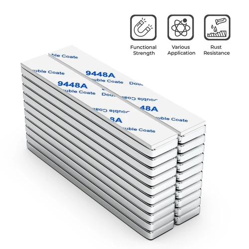 Imagen 2 del producto Imán de neodimio súper potente con bloque magnético adhesivo de doble cara NdfeB N35 imanes magnéticos permanentes fuertes para refrigerador
