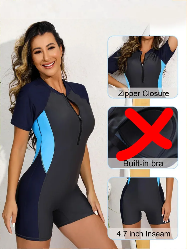 Langarm Bade bekleidung Badeanzug für Frauen Rash Guard Badeanzug Frauen einteilige Boyleg Surf hemden Rash guard bis 50