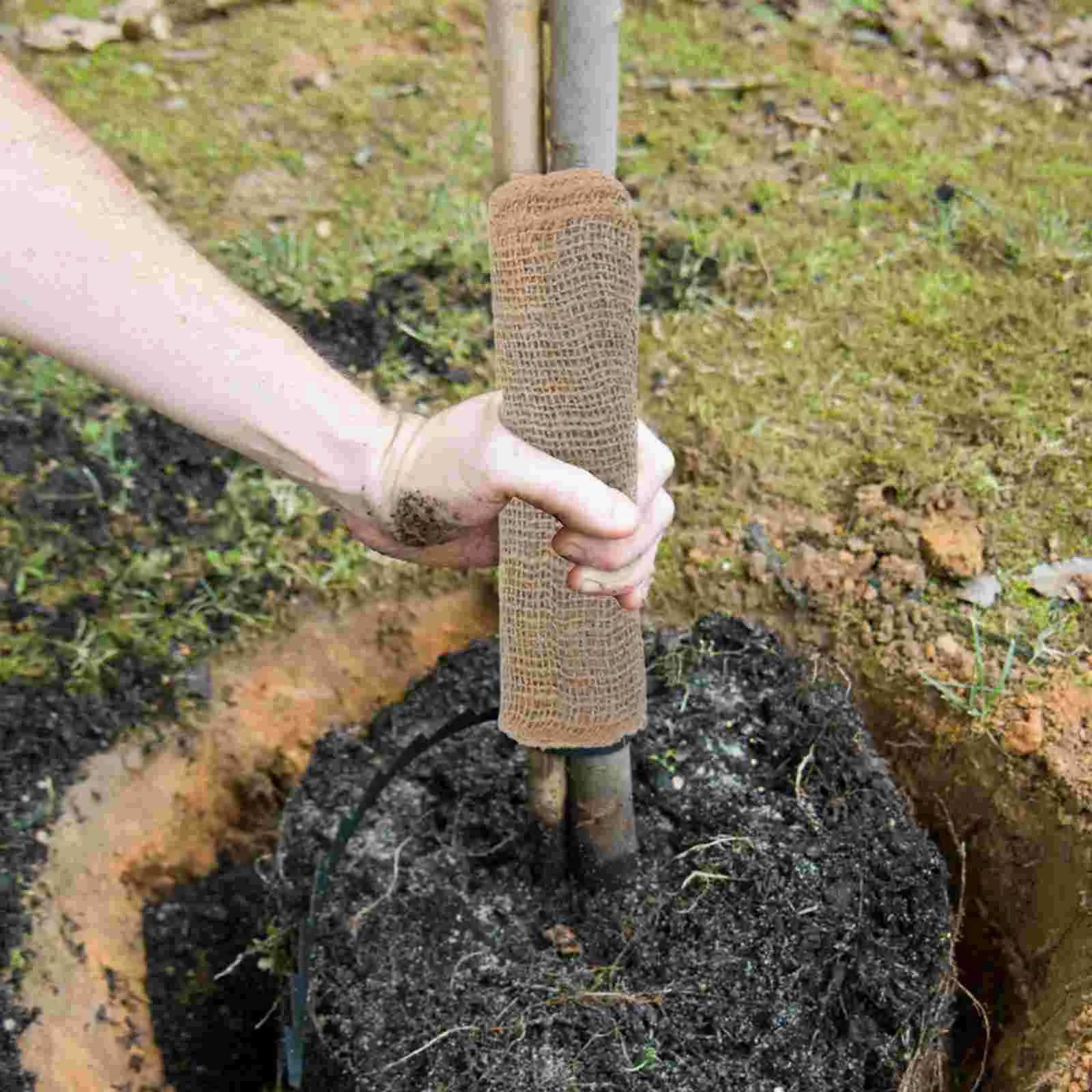 Jute barrière boomverzorgingsdoek plant beschermende linnen hoes koude bescherming natuurlijke stof kaki winterdeken