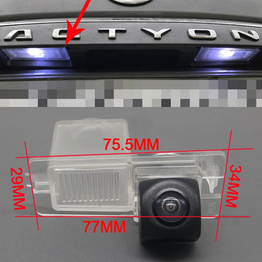 HD CCD High quality RCA 1080*720 Fisheye Rear View Camera For Ssangyong Rexton Kyron Car Vehicle Reverse Parking Accessories