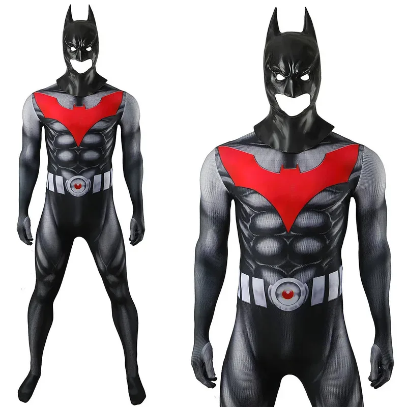 CyBat Man Beyond Cosplay superhéroe Bruce Wayne monos 3D impreso LICRA disfraz de murciélago para niños trajes Zentai disfraz de Halloween