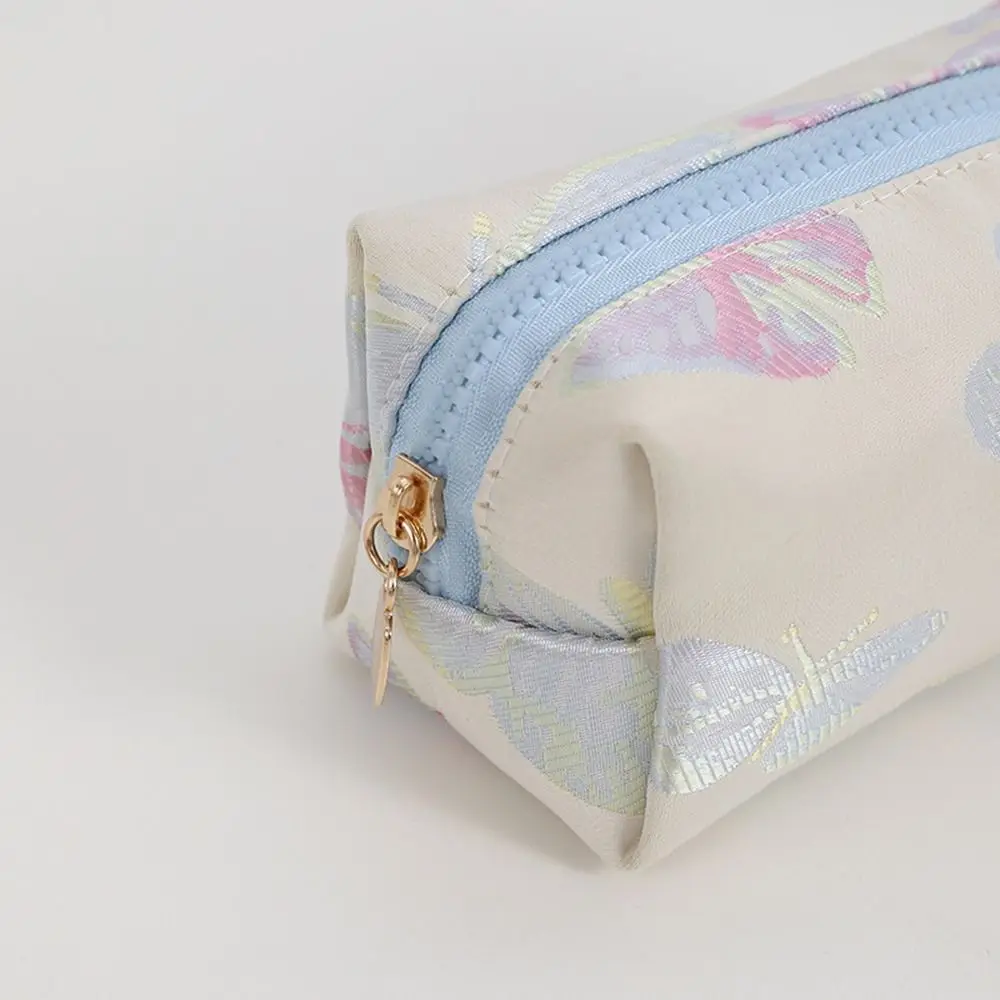 Astuccio per matite a forma di farfalla con piccoli fiori alla moda, scatola per cancelleria di grande capacità, borsa per cosmetici per forniture per ufficio scolastico