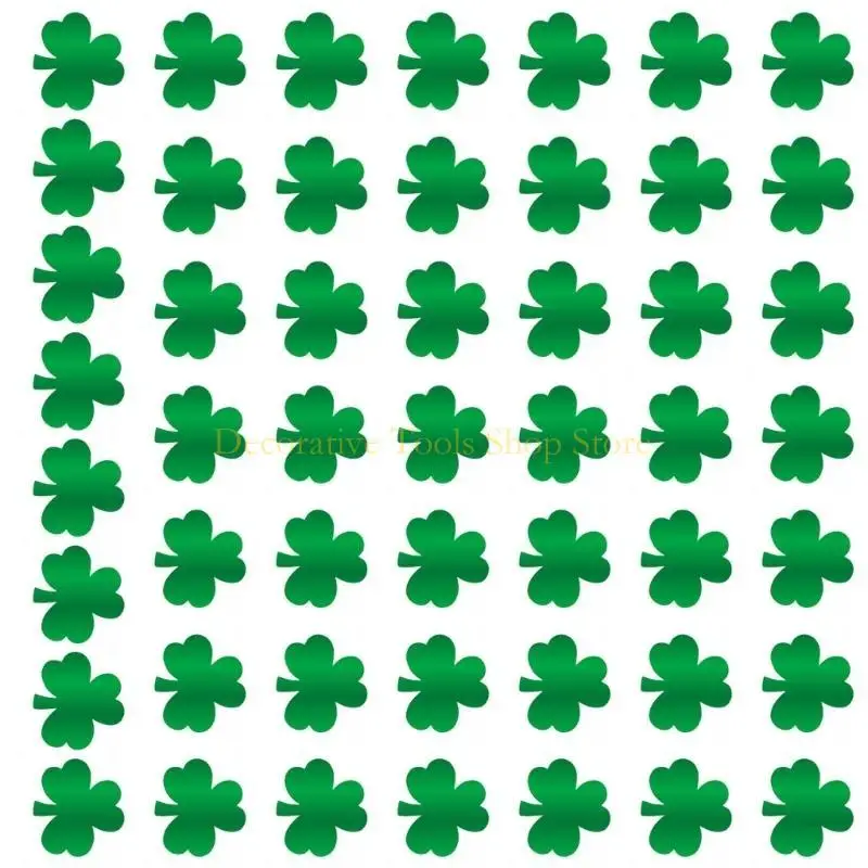 QX2E 50pcs Shamrock Sticker -Adhesive Lain Lecal Paper Wall