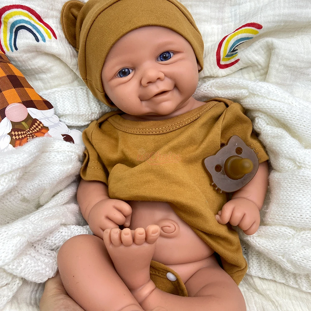 17Inch Hyper-Realistic Full Solid Silicone Reborn Baby Girl/Boy Hand-Finished Details Open Eyes for the Art Doll Collector