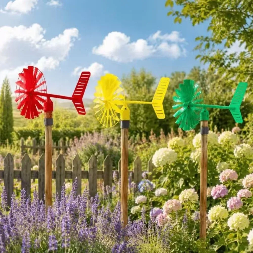 3D Printed Garden Wind Spinner Plastic Weather Resistant Lawn Wind Sculpture Waterproof Rustic Outdoor Wind Vane Decor