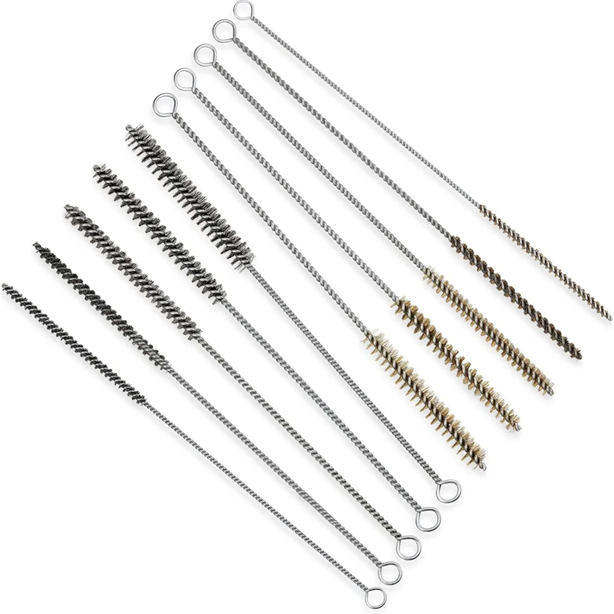 

10 Pieces Wire Tube Brushes for Cleaning Pipe Tube Brass Brush Brass Pipe Cleaning Brush Wire Pipe Cleaner Brush,5 Sizes