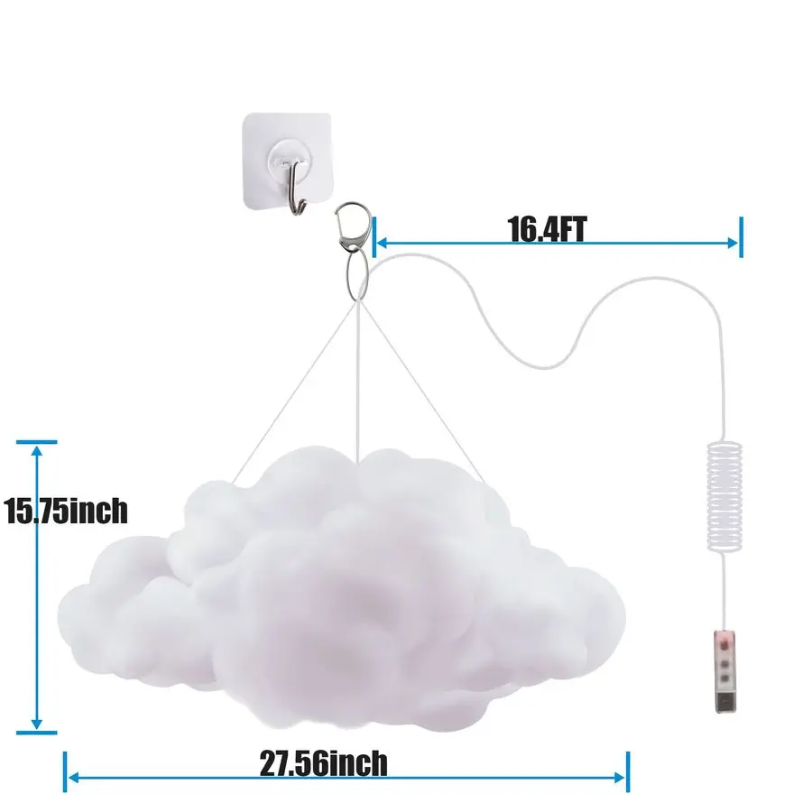 ضوء سحابة LED، 3 قطع مصباح سحابة RGB مع جهاز تحكم عن بعد IC وتحكم في التطبيق أضواء باردة مزامنة لون الموسيقى أضواء LED متغيرة لـ #5