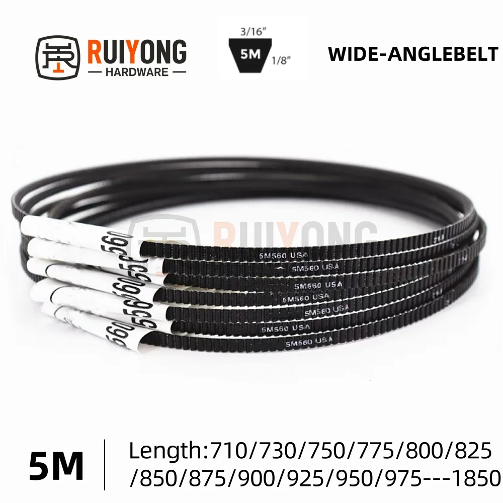 

5M Wide-angle belt 710/730/750/775/800/825/850875/900-1850mm For Harbor Freight Lathe Drive Belt Transmission Triangle Belt