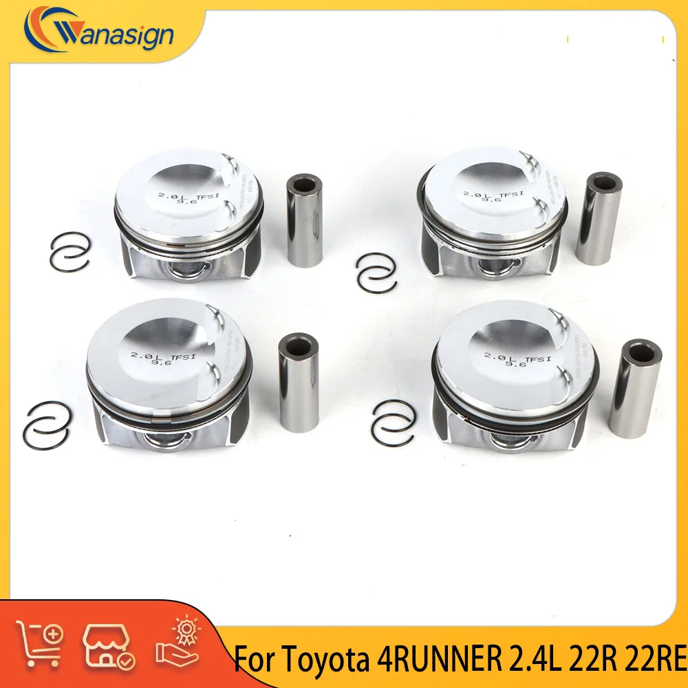 Engine Parts Piston & Rings Set Fit 2.0 L L4 Gas For Audi A4 A5 Q5 Jetta 2.0T CCZAA CAEB 06H107065AA 06H107065AB