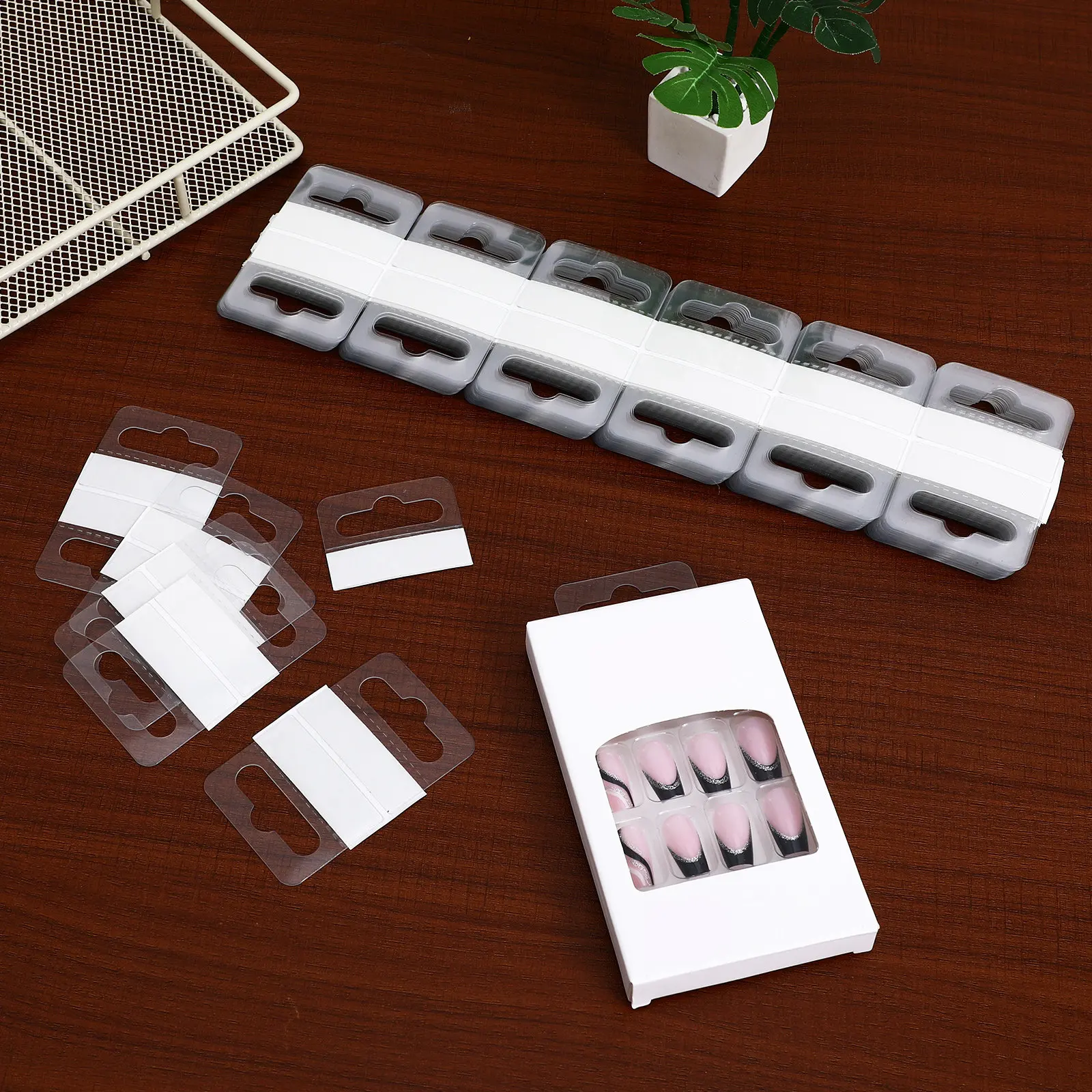 

220 Pcs Transparent Sticky Tabs with Hooks Adhesive Hang Tags for Retail Store Labeling Jewelry Pricing Present Shipping Use