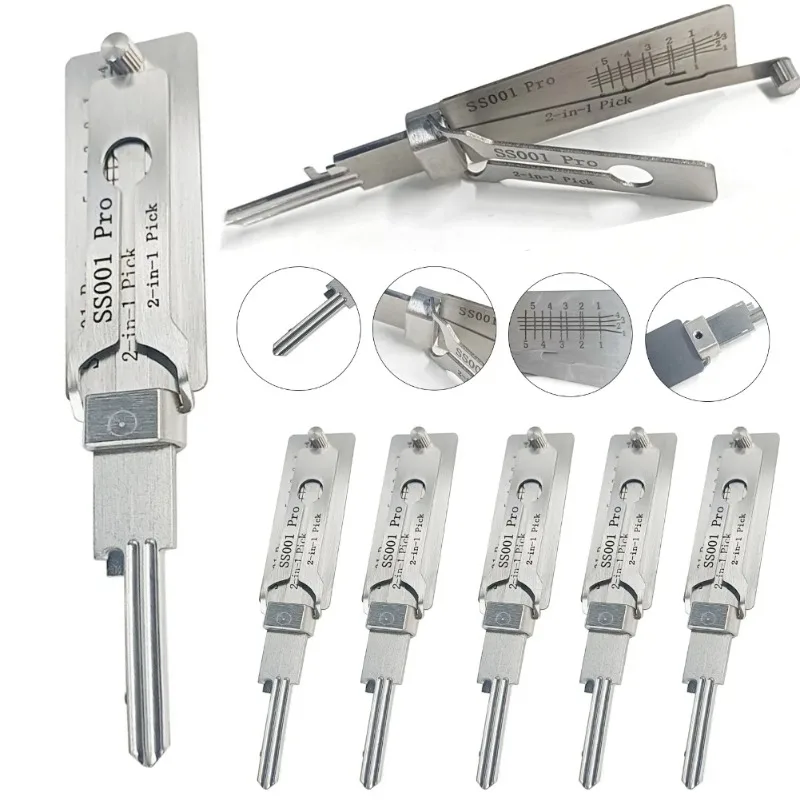 SS005 Pro Metal Key Decoder Tool Precision Hook & Pick Set O-ring Pickup Lock Repair Kit Hand Maintenance Tools tools