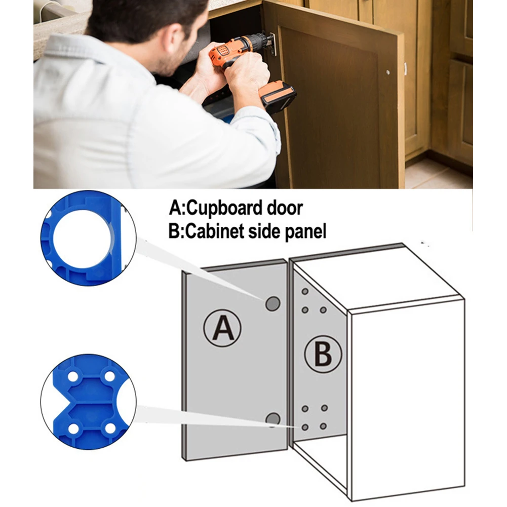 Guide Locator Concealed Hinge Hole Jig for DIY and Professional Use Quickly Locates Drill Center Points for Hinges